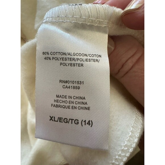 Disney Moana 2 Girls Sweatshirt Ivory Graphic Crewneck Pullover XL 14 - Picture 6 of 7